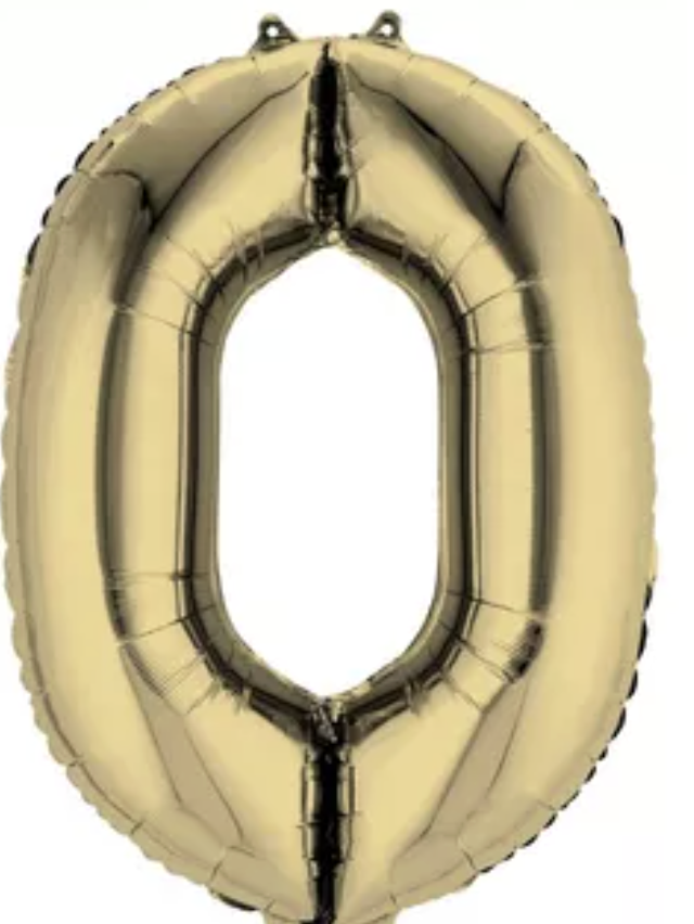 34in White Gold Number Balloon (0)