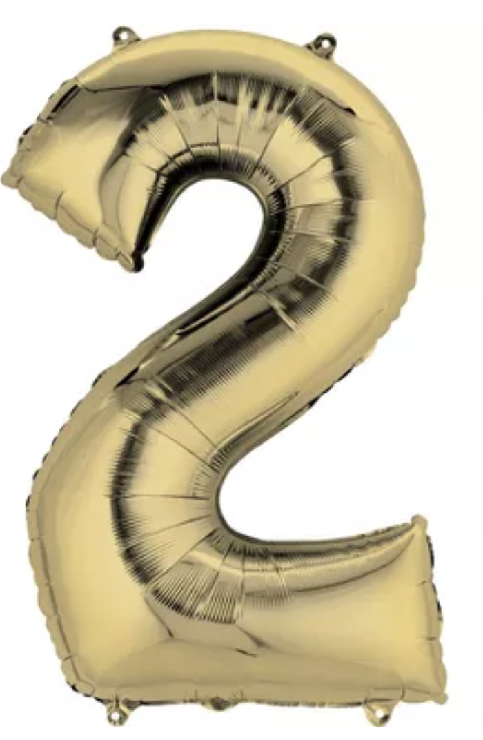 34in White Gold Number Balloon (2)