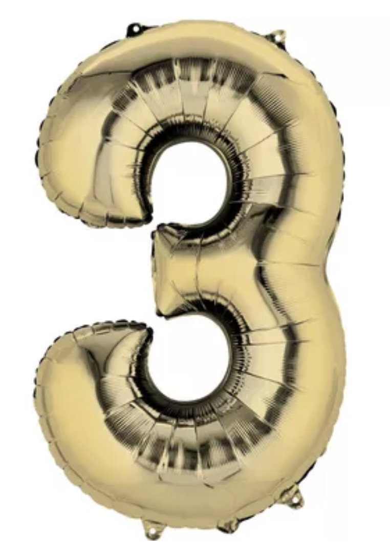 34in White Gold Number Balloon (3)