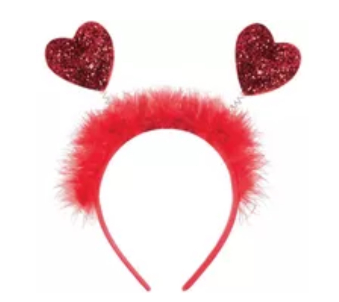 Red Glitter Heart Valentine's Day Head Bopper