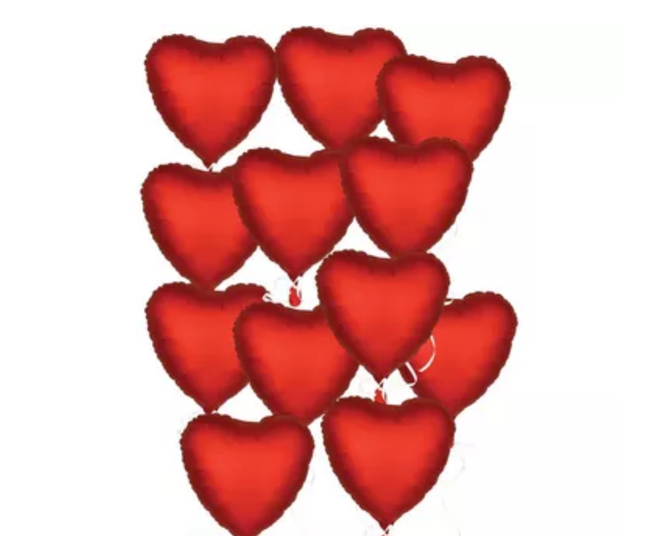 Red Heart Foil Balloon Bouquet, 12pc