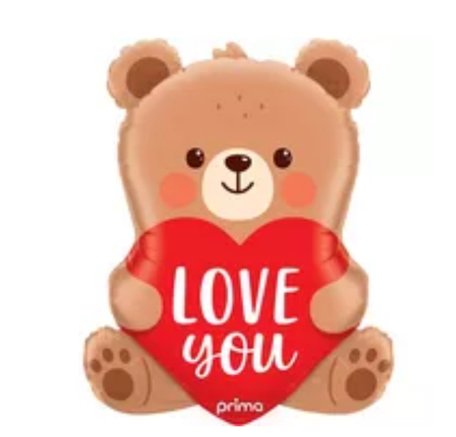 Love You Bear Foil Balloon 32in