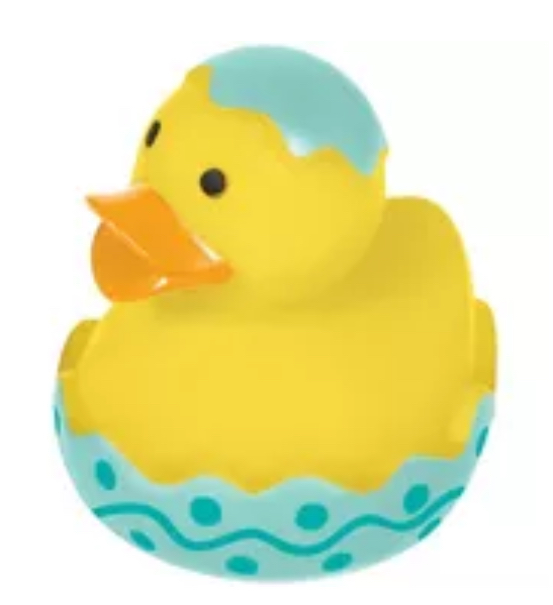 Teal Easter Rubber Duck, 2in x 2.25in