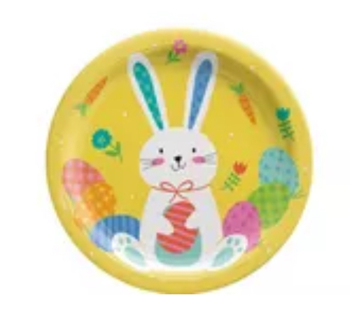 Funny Bunny Easter Paper Dessert Plates, 7in, 8ct