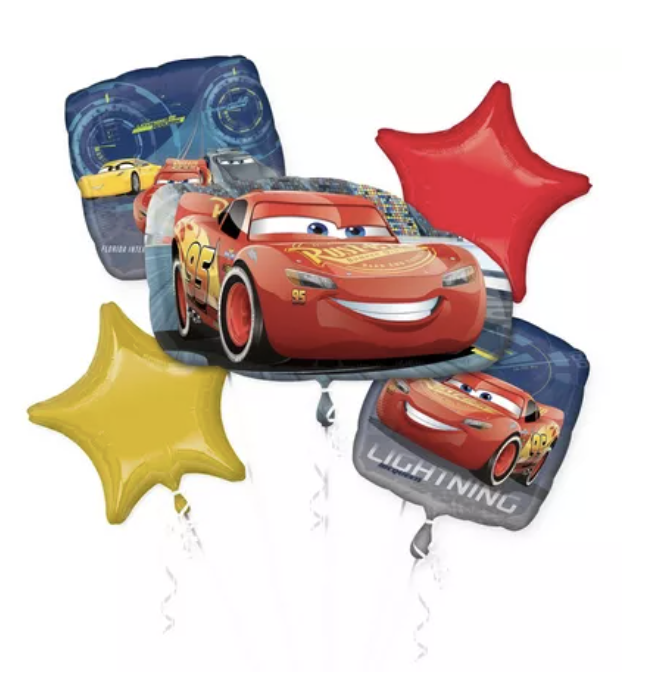 Cars 3 Foil Balloon Bouquet, 5pc