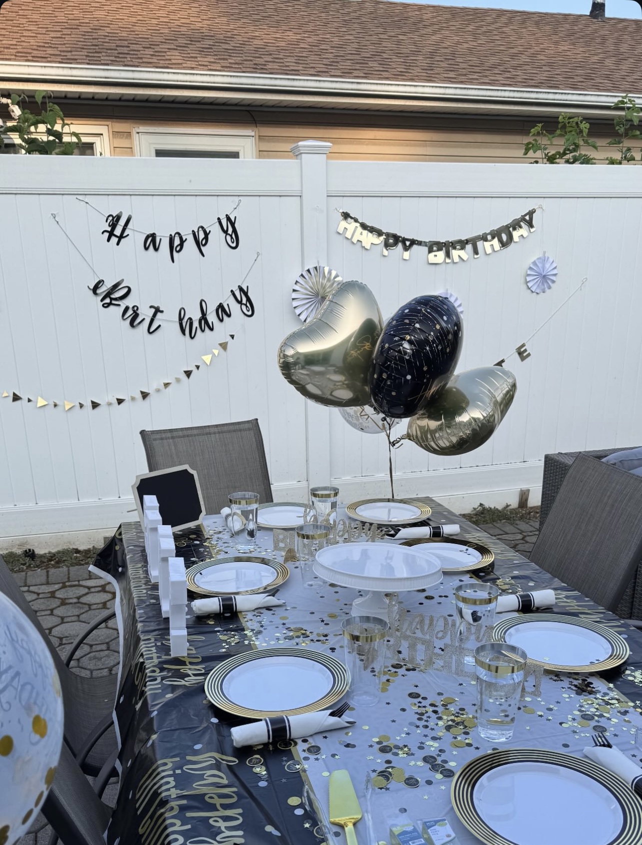 Outdoor birthday setup