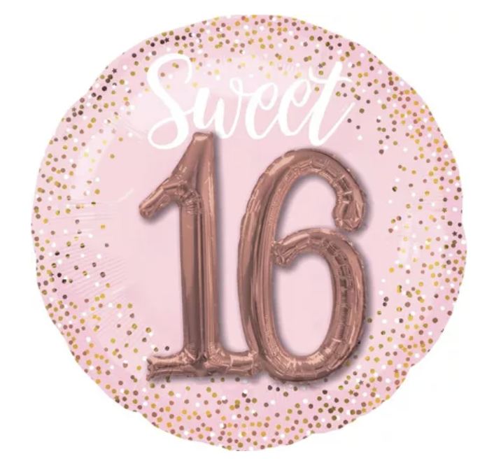 Giant Pink Sweet Sixteen 3D Balloon, 36in