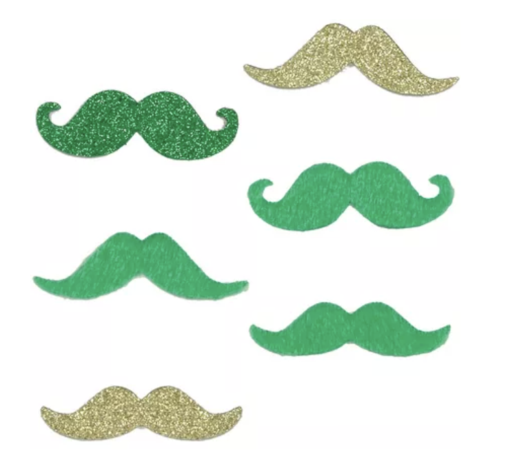 Green & Gold St. Patrick's Day Moustaches 6ct