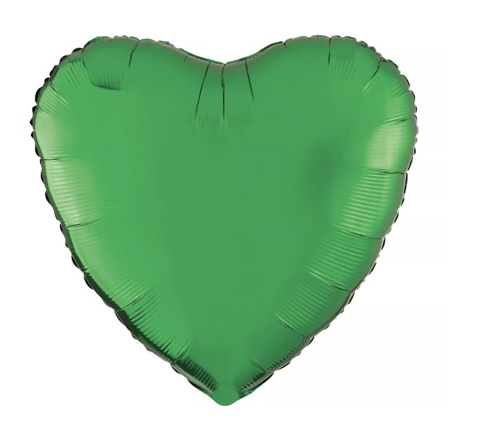 Festive Green Heart Balloon 17in
