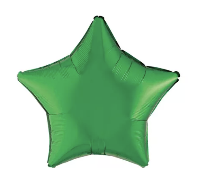 Festive Green Star Foil Balloon, 19in