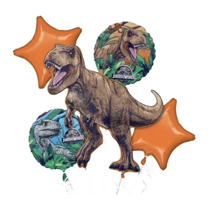 Jurassic World Foil Balloon Bouquet, 5pc