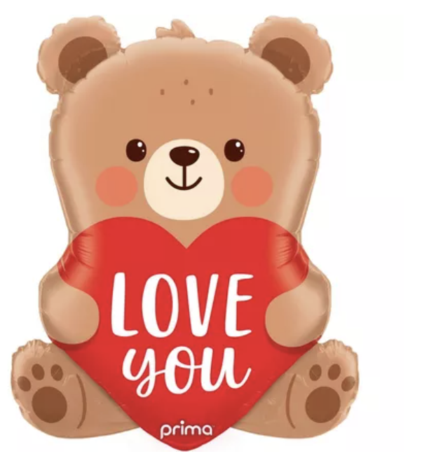 32in Love You Bear Foil Balloon