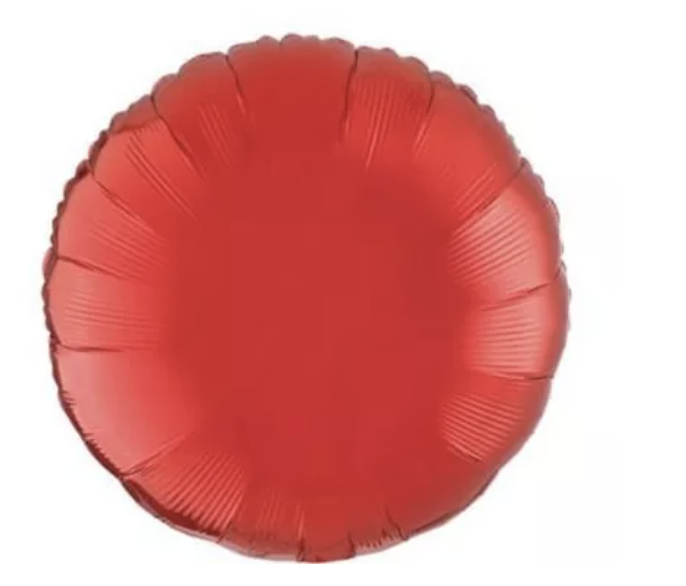 Red Round Foil Balloon, 17in