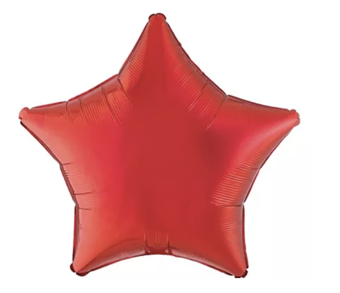 Red Star Foil Balloon, 19in