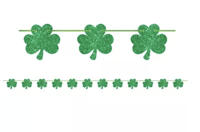 Glitter Shamrock Banner, 12ft