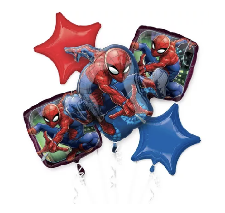 Spider-Man Webbed Wonder Foil Balloon Bouquet, 5pc