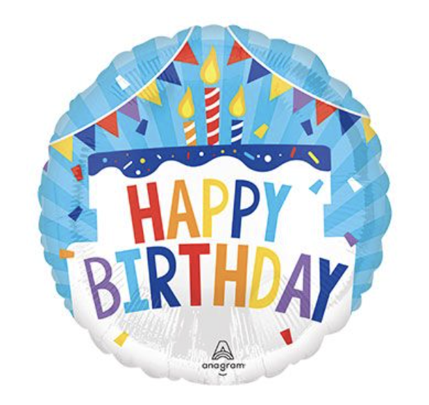 Happy Birthday Tiered Cake Mylar